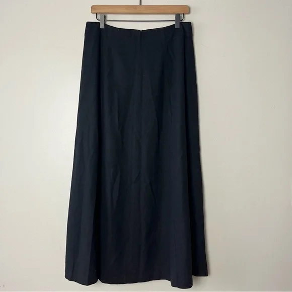Eddie Bauer Black Wool Blend Maxi Skirt 12 - Picture 2 of 7